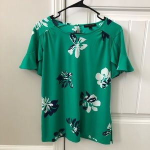 Banana Republic Green Floral Shirt
